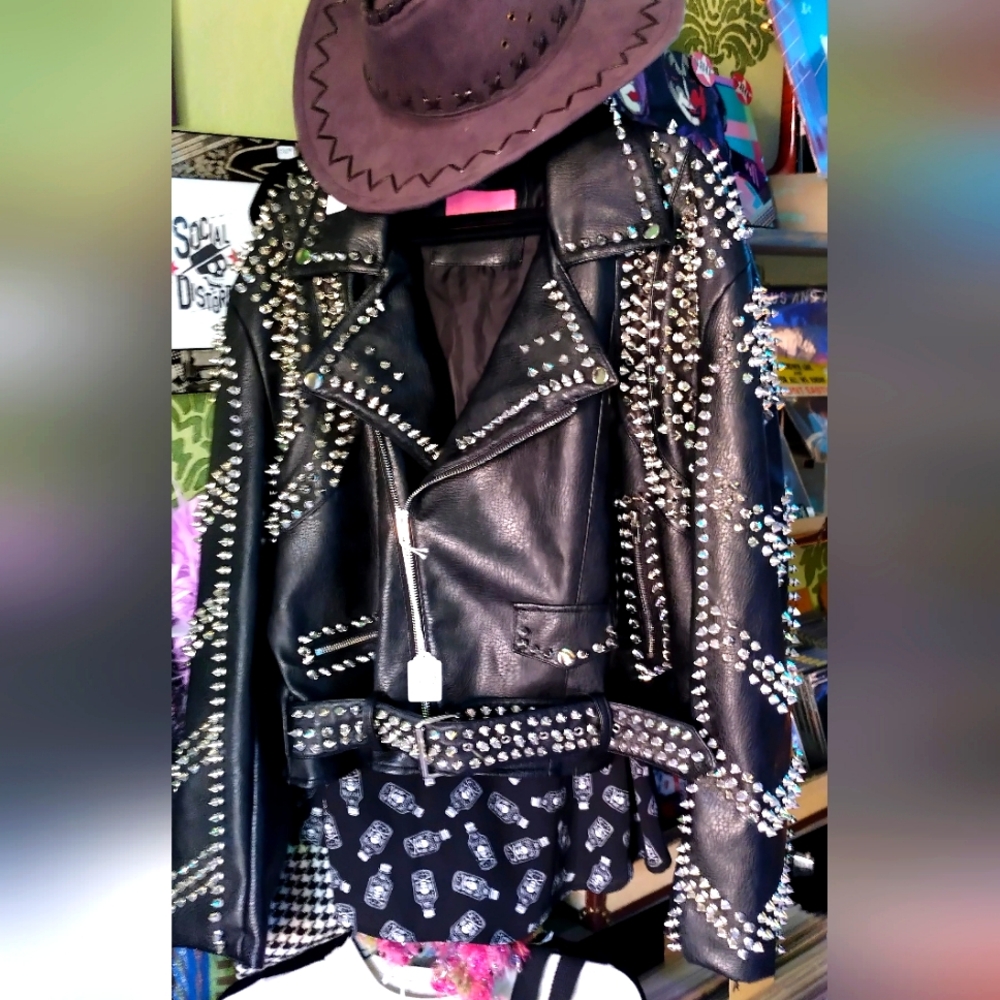 Azalea 2X studded vegan leather jacket